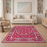 Red Red Traditional Persian Medallion Area Rug