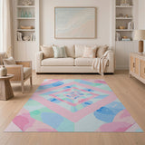 Pastel Multi-Color Geometric Diamond Area Rug