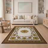 Vintage Golden Sunflower Cream Area Rug