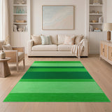 Vibrant Green Striped Area Rug