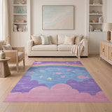 Rainbow Fish Stars Kids Area Rug
