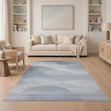 Grey Ethereal Clouds Grey Abstract Area Rug