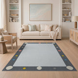 Multi-Color Dot Border Geometric Area Rug