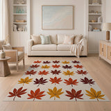 Autumn Maple Leaves Multi-Color Area Rug