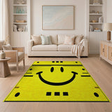 Cheerful Yellow Smiley Face Area Rug
