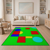 Vibrant Geometric Shapes Area Rug