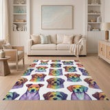Multi-Color Cartoon Dogs Area Rug