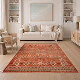 Terracotta Southwestern Geometric Southwestern Area Rug