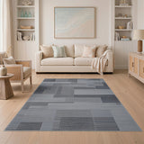 Geometric Modern Block Modern Grey Geometric Block Area Rug
