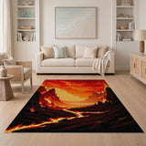 Fiery Volcanic Canyon Lava Rug