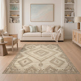 Beige Southwestern Diamond Area Rug