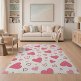 Playful Pink Hearts Scatter Rug
