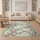 Pink Cherry Blossom Floral Vintage Area Rug