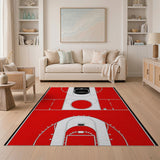 Red Basketball Court Area Rug