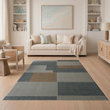 Modern Geometric Grey Beige Tan Area Rug