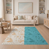 Dual-Tone Abstract Line Art Area Rug