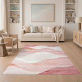 Wave Pink Abstract Wave Area Rug