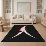 Fiery Red Flame Geometric Area Rug