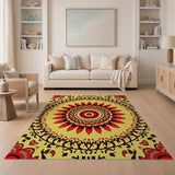 Vibrant Red Mandala Persian Area Rug