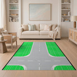 Geometric Green Field Crossroads Area Rug