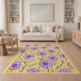 Purple Daisy Floral Vintage Area Rug
