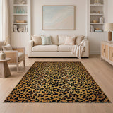 Leopard Print Orange Area Rug