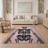 Pink Skeleton Anatomy Area Rug