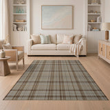 Brown and Tan Rustic Brown Plaid Area Rug