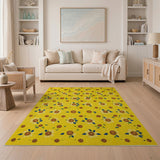 Vibrant Yellow Sunflower Floral Vintage Area Rug