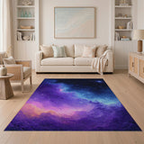 Abstract Area Multi-color and Patterns Starry Nebula Galaxy Area Rug