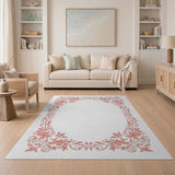 Pink Floral Vintage Elegant Pink Floral Vintage Area Rug