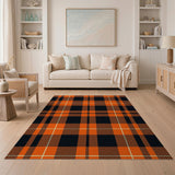 Orange Bold Orange Black Buffalo Plaid Area Rug