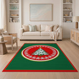 Festive Christmas Tree Snowflake Medallion Rug