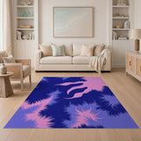Vibrant Pink Spike Abstract Area Rug