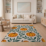 Fruit Pattern Orange Pumpkin Harvest Pattern Area Rug