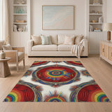 Rainbow Medallion Curtain Area Rug