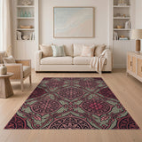 Pink Traditional Persian Ornate Pink Medallion Persian Area Rug