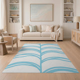 Blue Wavy Frond Area Rug