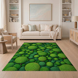 Whimsical Green Pom-Pom Forest Area Rug