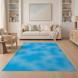 Blue and Teal Abstract Area Fluid Blue Waves Abstract Area Rug