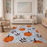 Vibrant Orange Pumpkin Pattern Area Rug