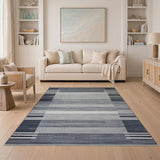 Grey Modern Grey Geometric Stripe Area Rug
