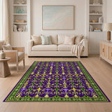 Purple Fleur-de-Lis Medallion Area Rug