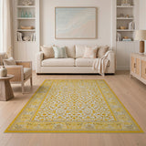 Traditional Persian Gold Floral Persian Area Rug