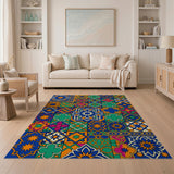 Vibrant Geometric Tile Area Rug