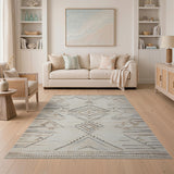 Beige Heritage Tribal Geometric Beige and Neutral Area Rug