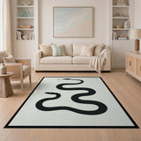 Twined Serpents Black White Area Rug