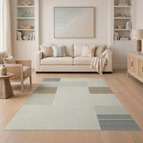 Neutral Layered Stripe Area Rug