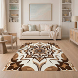 Brown Tan Traditional Persian Medallion Area Rug
