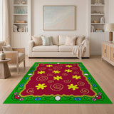 Vibrant Yellow Starflower Multi-Color Area Rug